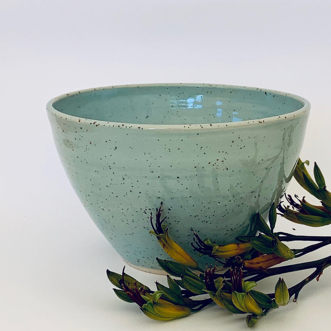 Bowl Robin-egg blue light speckle